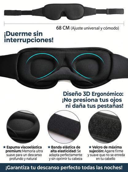 Antifaz Rinova Noche 3D · Oscuridad Total para Dormir